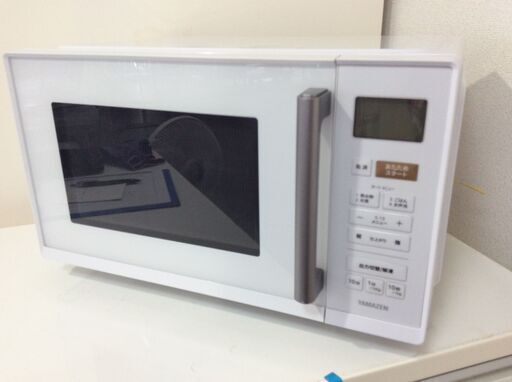 (11/9受渡済)JT9750【YAMAZEN/ヤマゼン 電子レンジ】美品 2021年製 YRV-F230-W 家電 キッチン ターンテーブル 横開き