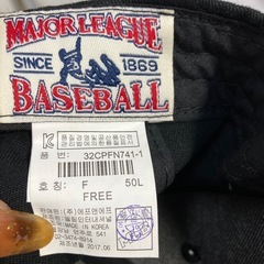 N2410-872 MLB NY Gold Bee BASEBALL ブラック キャップ サイズ Free 汚れありの画像