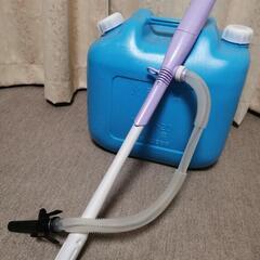 （お譲り先、決まりました）石油缶と電動給油ポンプの画像