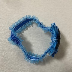 犬、猫用　ミッキーマウス柄青色リボンの画像