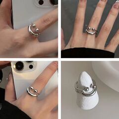 ヴィンテージ/シルバースマイルリング（新品）調整可能の画像