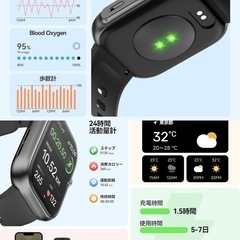 Anyloop ｽﾏｰﾄｳｫｯﾁ Bluetooth5.4通話機能 1.85㌅大画面 活動量計 3ATM防水 活動量計 音声ｱｼｽﾄ 多種類運動ﾓｰﾄﾞ 着信· ﾒｯｾｰｼﾞ通知 腕時計 SOS機能 100+文字盤切替 iPhone&ｱﾝﾄﾞﾛｲﾄﾞ対応の画像