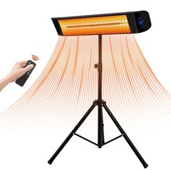 カーボンヒーター 屋外ヒーター 自立型ハロゲンヒーター 3秒速暖...