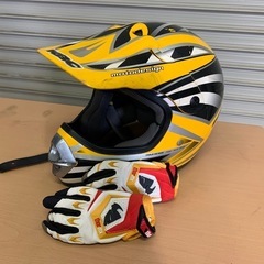 ★完売引渡済★キッズ用　オフロードバイクヘルメット・グローブセッ...