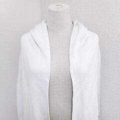 ジャスグリッティー 美品 長袖ロングカーディガン フード付き ポケットあり 白色 2 M レディースの画像