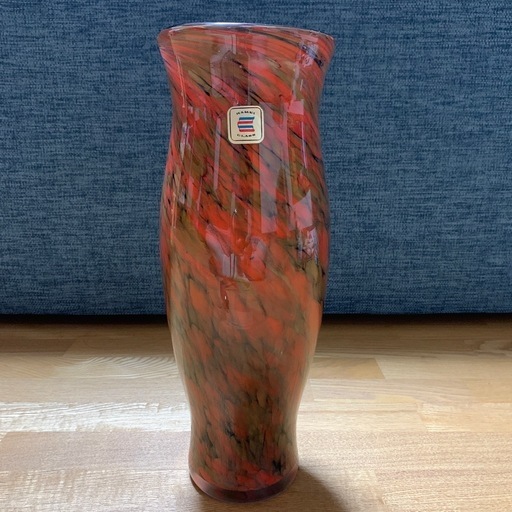 カメイガラス KAMEI GLASS ガラス製 花瓶 マーブル調ベース