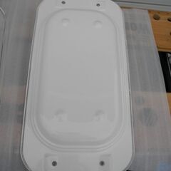 観音寺 冷凍食品の解凍に 肉 魚 解凍器具 アルミ板 ホーロー受け・カバー付き 1回使用 美品の画像