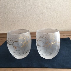 「prune」hand decorated プルーン グラス2個...