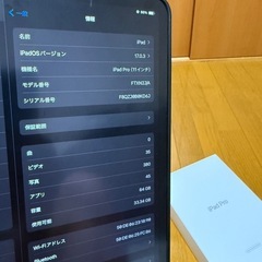 【極美品】i Pad Pro 11インチ 64GB wifiモデル の画像