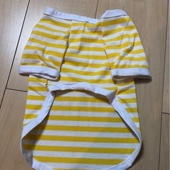 愛犬 犬用 服 ストライプ柄 イエロー Mサイズの画像