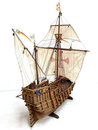  【SOLD OUT！】帆船模型◆サンタマリア号 SANTA MARIA◆1/45スケール 完成品 今井科学 木製 ケース幅90cm特