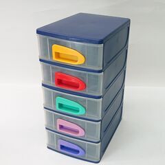 【中古品】プラスティック製小型収納引き出し　ミニング　5段