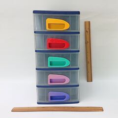 【中古品】プラスティック製小型収納引き出し　ミニング　5段の画像