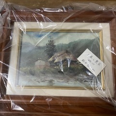 駒井敬三郎　土蔵と農家　油彩SM