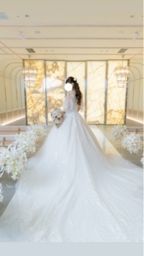 【今だけ特価】ウエディングドレス(パニエ、フインガーレスグローブ、ヴェール、インナー、アクセサリー、ドレスバッグ付き)