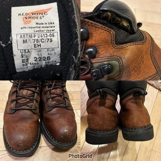 レッドウィング REDWING 2226 ワークブーツ マウンテンブーツ レザーブーツ 9 1/2 27.5cm