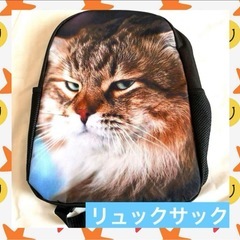 新品未使用品です❣️猫柄のリュックサック 軽い オンリーワン バック