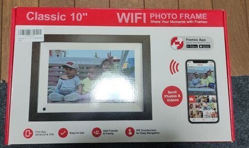 大画面デジタルフォトフレーム wifi 10.1インチ 人感センサー 写真動画再生/共有 1280*800　IPS液晶