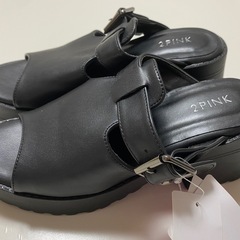 新品　レディース　パンプス　サンダル　Mサイズ　黒　ブラック