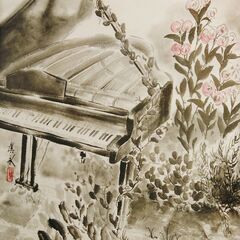 梅田茶屋町で初個展｛友永百眞｝現代水墨画展