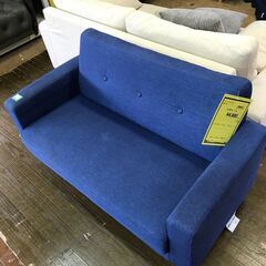 二人掛けソファー ブルー 【ジャングルジャングル深井店】
