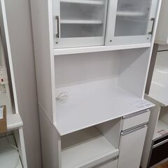 ★ジモティ割あり★  レンジボード ホワイト H185×D50×W89 クリーニング済み MT2870