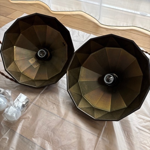 FUTAGAMI ペンダントランプ 明星 大 黒ムラ コード70cm ×2