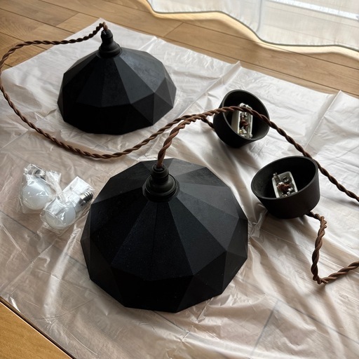 FUTAGAMI ペンダントランプ 明星 大 黒ムラ コード70cm ×2