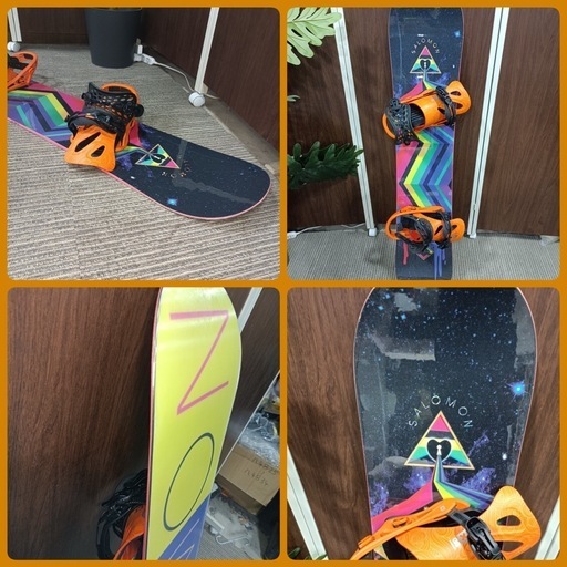 ★［八4919］スノーボード　SALOMON   ビィンディング　FLUX   セット　ボードの長さ135㎝