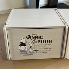 Disney 棚　スタックボックス　二段　プーさん　極美品　収納...