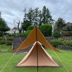 取引済_TOMOUNTワンポールTCテント(インナー付き)+TCウィングタープセット