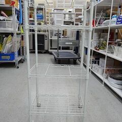 【恵庭】☆中古品☆スチールラック 4段 キャスター付 幅44×奥...
