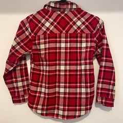 新品未使用　赤チェックシャツ　130の画像