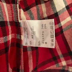新品未使用　赤チェックシャツ　130の画像