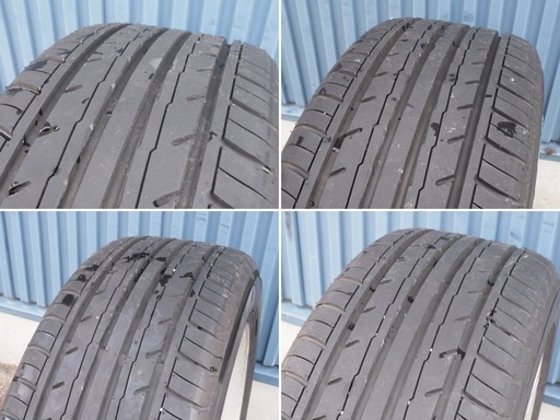 2024年製タイヤ・走行約500km ★デリカD5純正アルミホイール＋深溝タイヤ★225/55R18ヨコハマ・ブルーアース ES32 