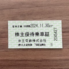 【最終タイムセール中】京王株主優待乗車証