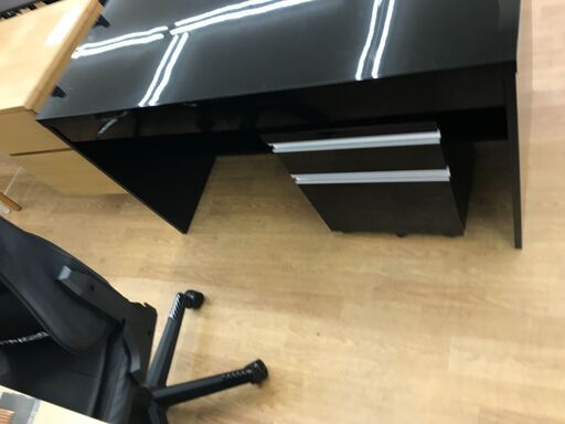 ★ジモティ割あり★  デスクセット ブラック H70×W120×D60 クリーニング済み KJ6738
