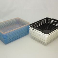 stp-2907　A4　バスケット　24点　収納ケース　まとめ　いろいろ　長方形　ロング　収納ケース　収納バスケット　収納ボックス　小物入れ　バスケット　ボックス　ケース　かご　大量　書類整理　書類の画像