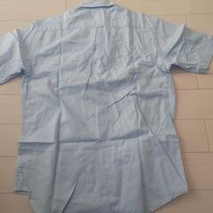 【古着】水色の襟付き半袖シャツの画像