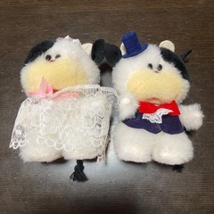 【貴重】【昭和レトロ】オオイケ　モーモー　ハッピーブライダル　牛のぬいぐるみ　新郎新婦　ウエディングの画像