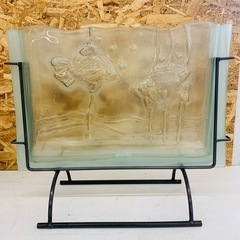 アートガラス 魚 脚付※2400010443008