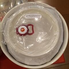 レトロ新品4セット花柄密閉容器セットレンジ可の画像
