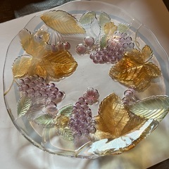 フルーツ柄　大皿2枚セット　ガラス皿　の画像