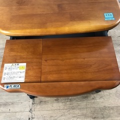 1107 SANTOMI 天然木 パソコンデスク 机 作業机 コンセント3つ付 (1010895)の画像