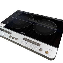 NO.1923 【2021年製】 アイリスオーヤマ2口 IHコンロ IHK-W12SP-B キッチン家電 電磁調理器 コンロ 中古