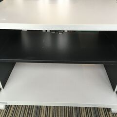 ♪【早めの引取希望】Panasonic パナソニック テレビ台 置台 ガラス扉 キャスター付 61×44×45㎝ 中古 (NF241101) 360-423の画像