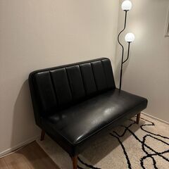 unico】 WYTHE(ワイス) ベンチ バックレスト ブラック 2人掛け