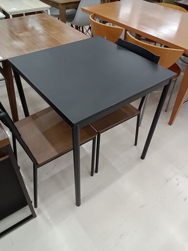 ★ジモティ割あり★ IKEA ダイニングセット2人用 ブラック W67.5×D67.5×H75 クリーニング済み TC5724