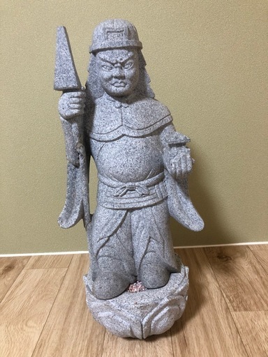 庵治石　毘沙門天　縁起物　置物
