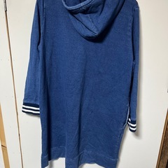 フード付デニムワンピース4Lの画像